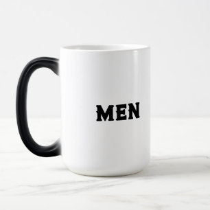 Mágica Caneca Mórfica Única – Texto de Nome "HOMENS" para
