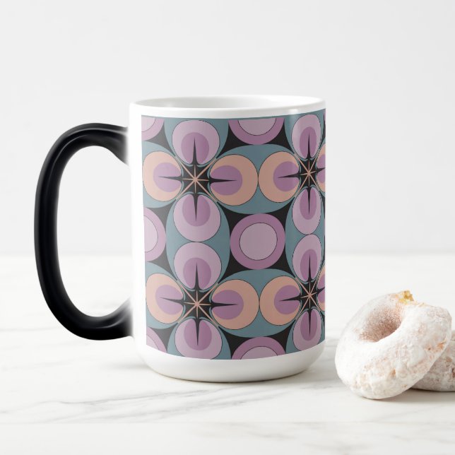 Mágica Caneca Morfing Geométrica Moderno de Meados do Séc (Com Donut)