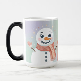 Mágica Caneca Morfológica Homem de Neve Branco Pastel