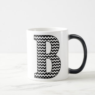 Mágica Caneca Morphing do monograma preto & branco de