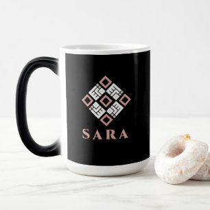 Mágica Caneca Nome SARA Padrão Geométrico Moderno Kufic