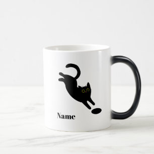 Mágica Caneca Personalizada com Nome de Gato Preto Saltit