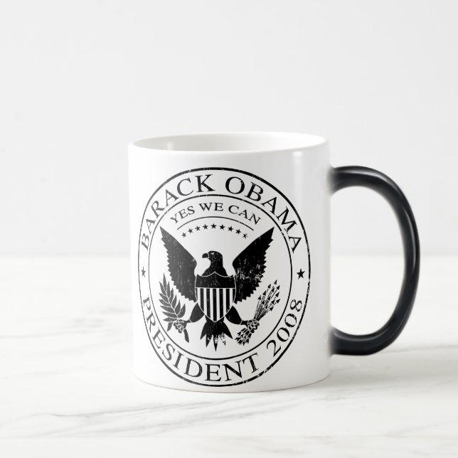 Mágica Caneca presidencial do selo 2008 de Barack Obama (Direita)