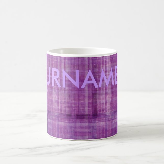 Mágica Caneca roxa da arte moderna da cor com seu nome (Centro)