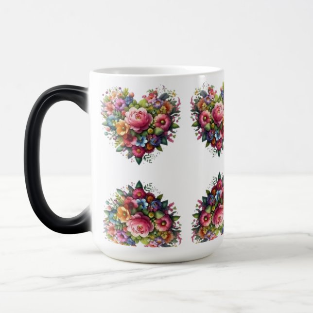 MÁGICA CANECA TRANSMUTAÇÃO - CORAÇÃO FLORES (Esquerda)
