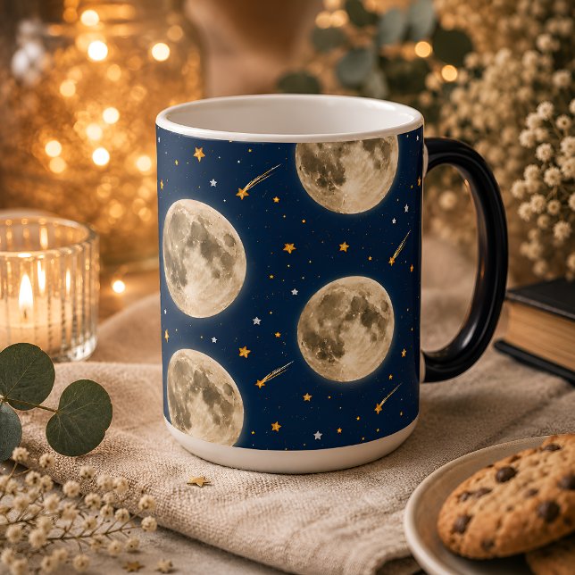 Mágica Caneca Two The Moon Presente de Aniversário Espaci (Criador carregado)