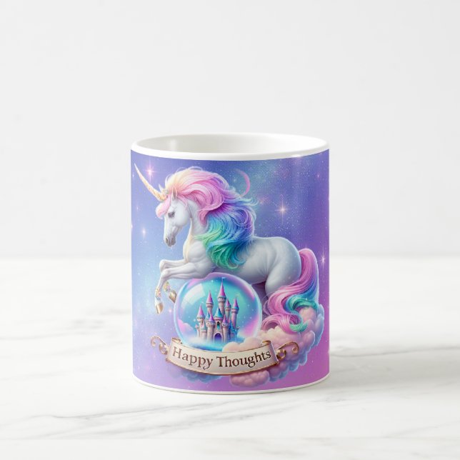 Mágica Caneca Unicórnio Arco-íris Castelo – Presente Pens (Centro)