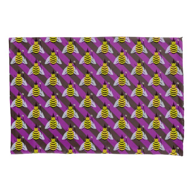 Mágica de Abelhas do Halloween Roxo e Greve Negra (Frente)