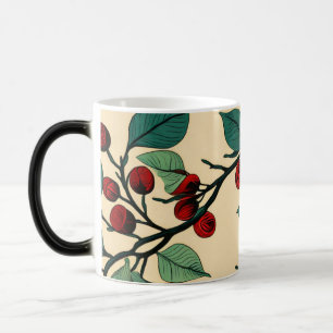 Mágica Desenho de Caneca com Padrão de Folhas Botânicas V