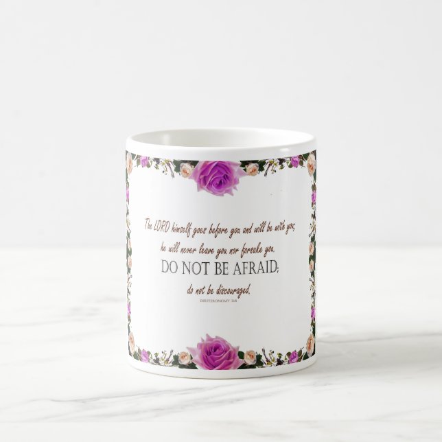 Mágica Deuteronomy 31:8, 'Nem Desamparar Você' Caneca (Centro)