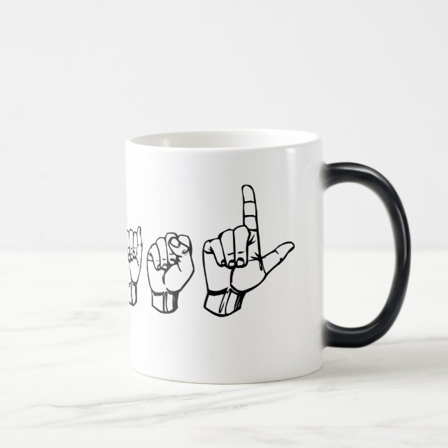 Mágica Eu amo a caneca do ASL (Direita)