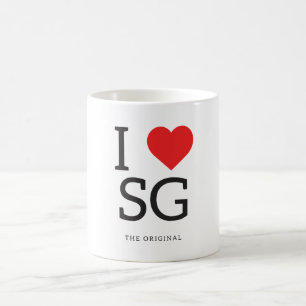 Mágica Eu amo a caneca do SG do coração de Singapore