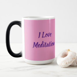 Mágica Eu Amo Caneca Morfing Rosa de Meditação