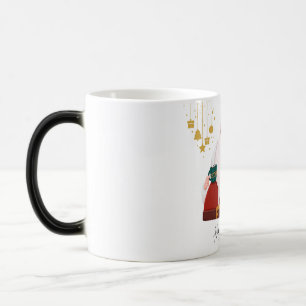 Mágica feliz caneca de natal aconchegante para um feriado