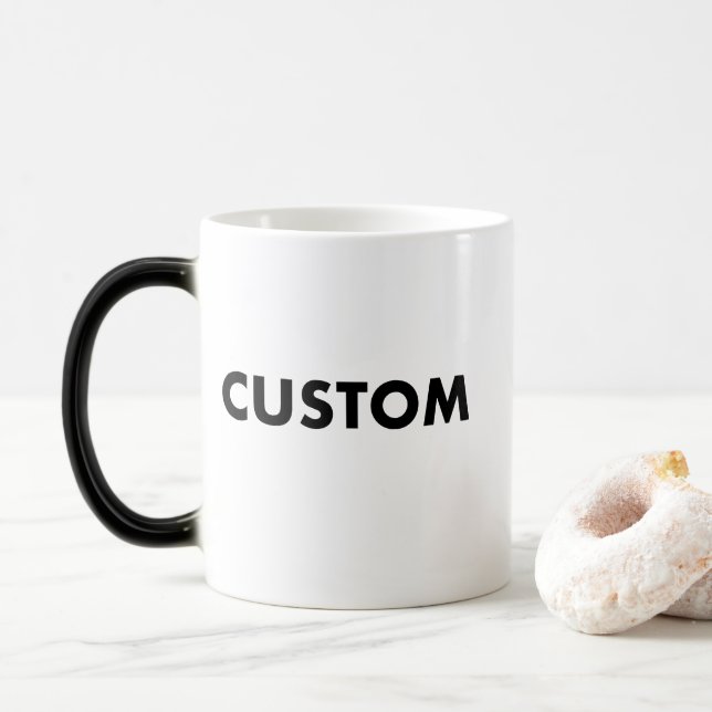 Mágica Modelo em Branco de Caneca de Foto com Troca de Co (Com Donut)