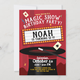 Mágica Mostrar Mágica e Capa do Convite de anivers