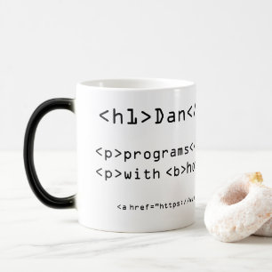 Mágica Programas com caneca de café