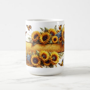 Mágica Protetor de Caneca de Girassol e Borboleta