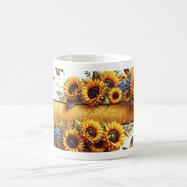 Mágica Protetor de Caneca de Girassol e Borboleta (Centro)