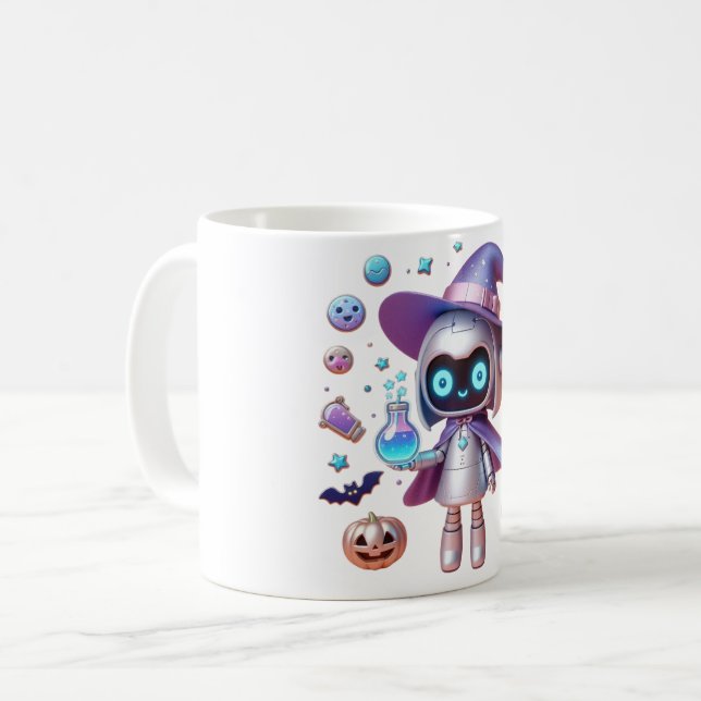Mágica Robótica Testemunha - Caneca Sci-Fi Cute Ha (Frente Esquerda)