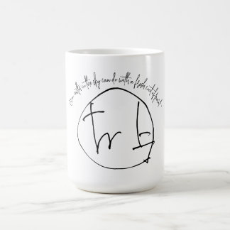 Mágica texto de caneca de café em fonte elegante