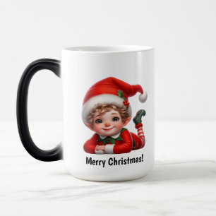 Mágica Uma Caneca de Natal de Elfo Fofa com Texto Persona