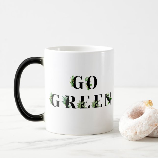 Mágica Verde - Caneca Floral Botânica (Com Donut)