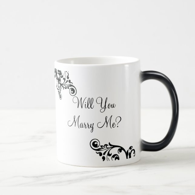 Mágica Você casar-me-á? Caneca escondida do Flourish da (Direita)