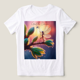 Magical fairy with dewdrop lantern on the branch