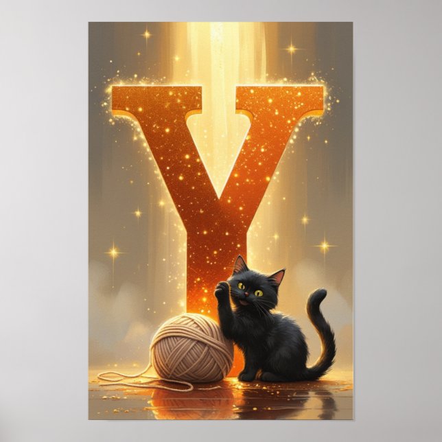Magical Letter Y Wall Art Poster for Kids Room (Frente)