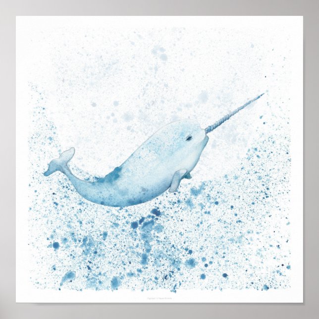 Magical Narwhal - 12x12 Art Impressão (Frente)