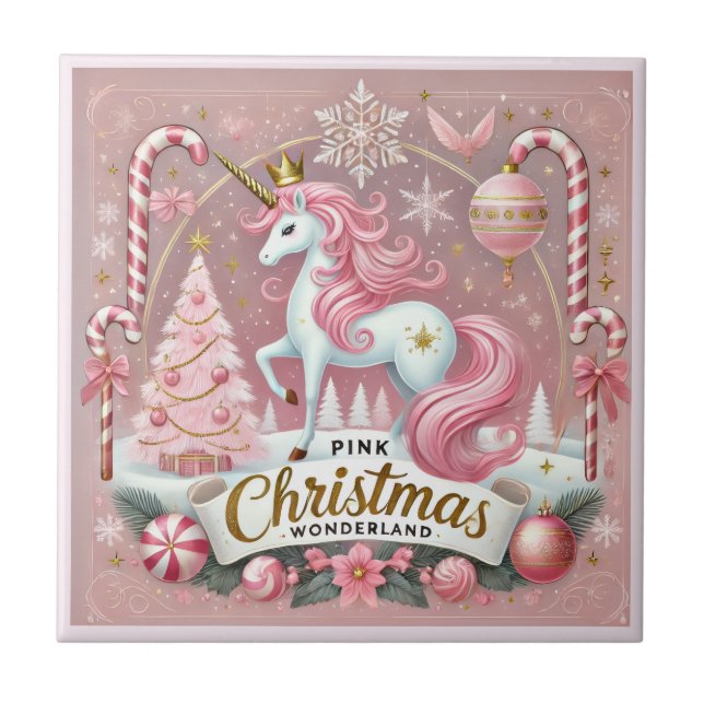 Magical Pink Christmas Wonderland Unicorn (Frente)