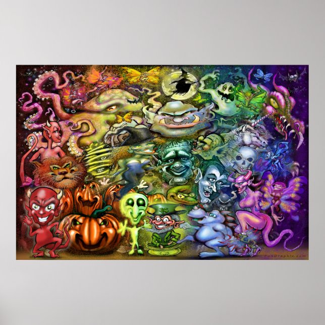 Magical Rainbow of Creatures Poster (Frente)