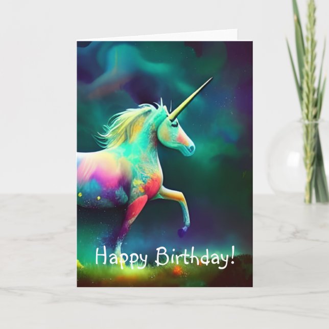 Magical Unicorn, Cartão de Aniversário (Frente)