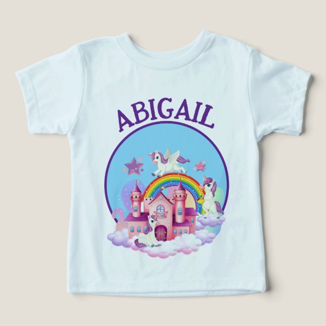 Magical Unicorn Sonha Tee Personalizado (Design frontal)