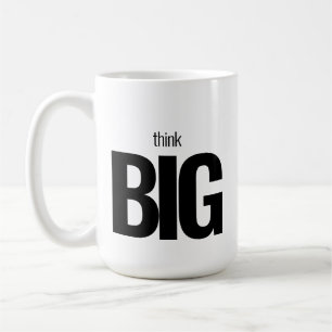 Mágicas motivadoras citam canecas "Think Big"