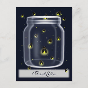 mágicos vagalumes mason jar obrigado cartões