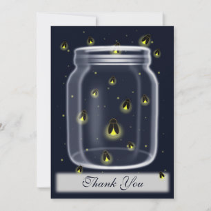 mágicos vagalumes mason jar obrigado cartões