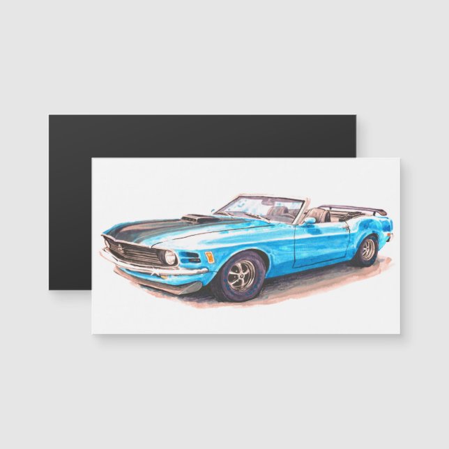 Magnet Azul Mustang 1970 (Frente/Verso)