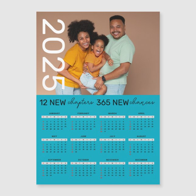 Magnet de Calendário 2025 da Família Personalizada (Frente)