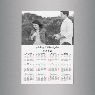 Magnet de Calendário 2026 para Nomes de Foto Perso