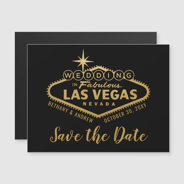 Magnet de Casamento de Destino de Las Vegas Salve  (Frente/Verso)