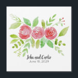 Magnet de Favor de Festa de casamento Floral Perso<br><div class="desc">Seus convidados de casamento sempre se lembrarão de seu dia especial com este ímã personalizado com um belo design floral.</div>