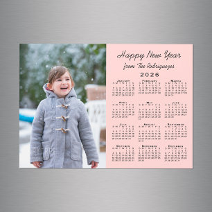 Magnet de Feliz ano novo Rosa de Calendário 2026