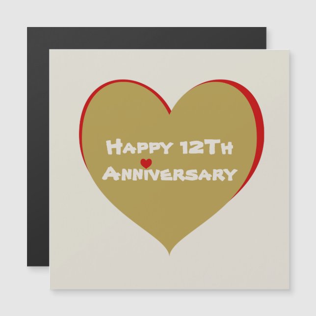 Magneta de 12 Feliz (Frente/Verso)