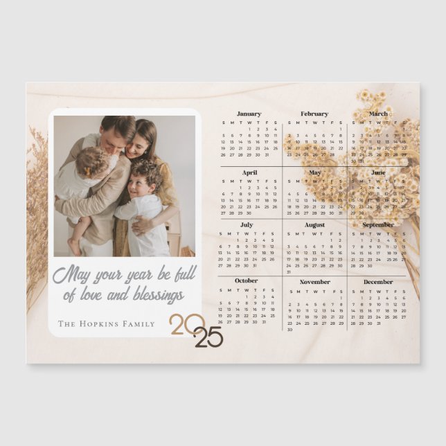 Magneta de Calendário de Fotografias Personalizada (Frente)