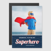 Magneta Dia de os pais Cartão com fotos Super-Heró