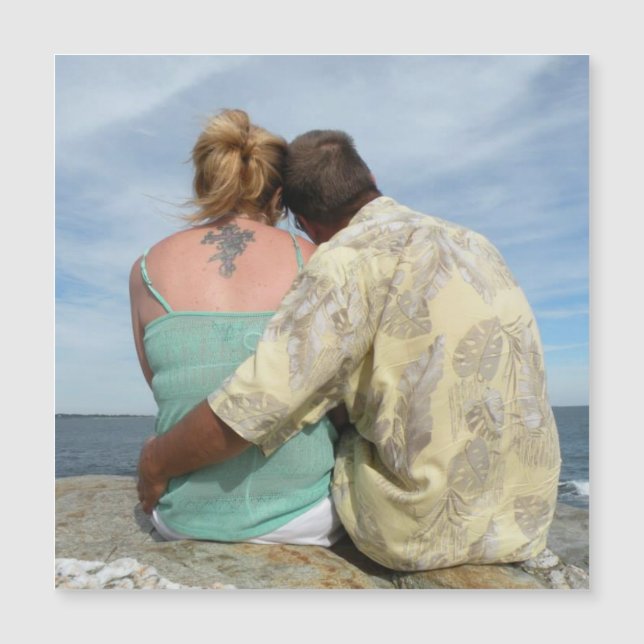 Magneta Quadrada de Fotografias Personalizada (Frente)