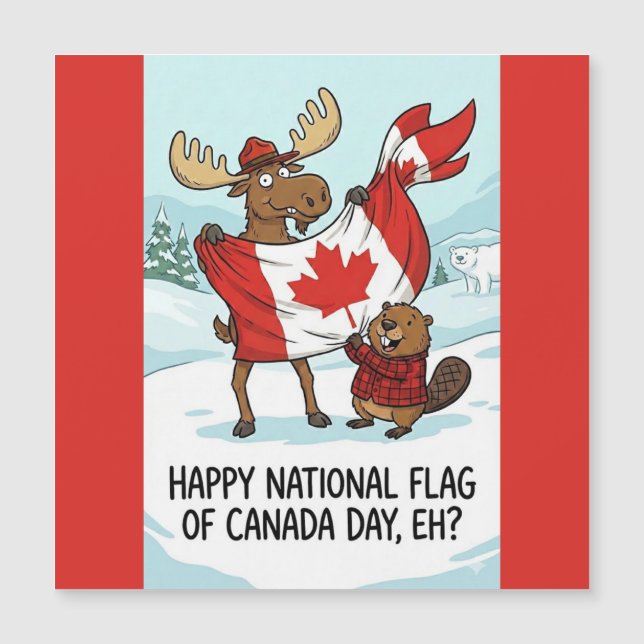 Magnetic Card National Flag of Canada Day (Frente)