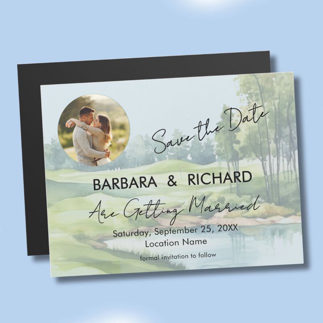MAGNETIC Photo Golf Theme Wedding Save the Date (Criador carregado)